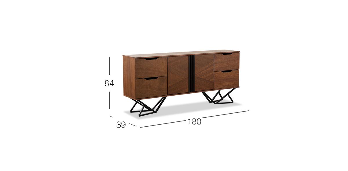  Aparador 180 Cm Piastri Café 