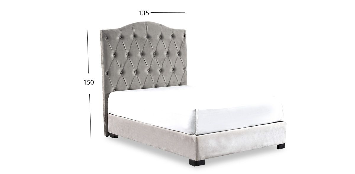 Cabecera Matrimonial Terciopelo Zhola Gris 