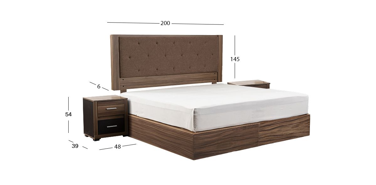 Recámara King Size Adam Parota Natural 3 Piezas