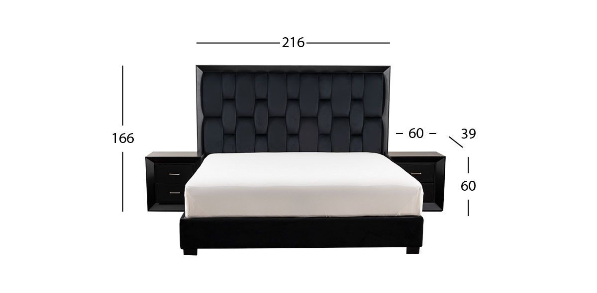 Recámara King Size Chicago Black 3 Piezas