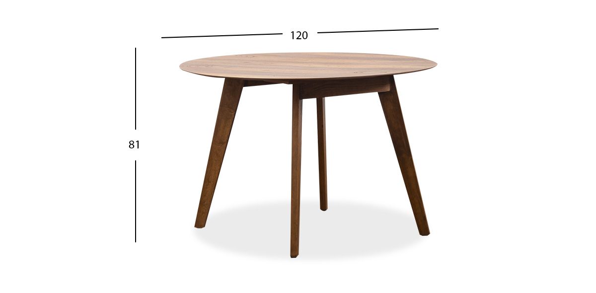 Mesa Comedor 120 Cm Redondo Marbella Café