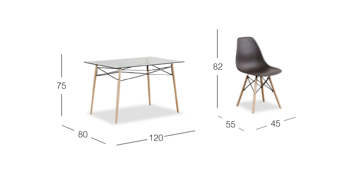 Comedor Rectangular Atlas Con Sillas Chocolate