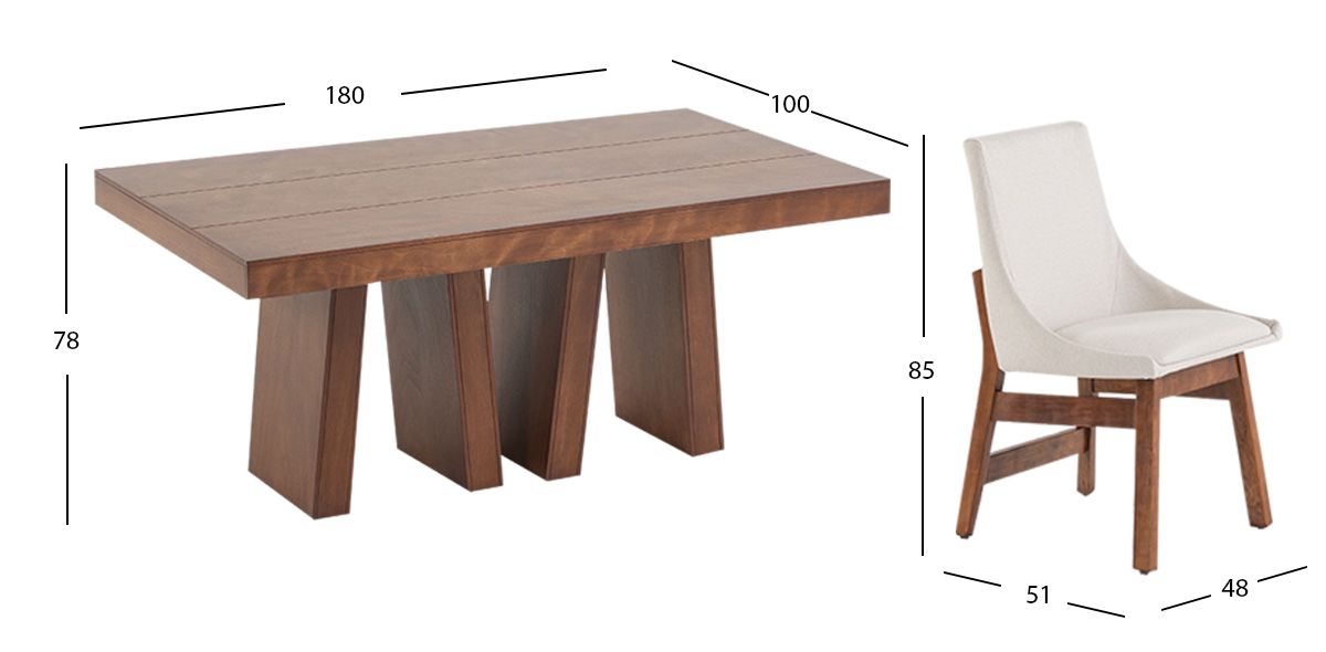 Comedor Odette 180 Cm Con Sillas Odette Alamo Beige 7 Piezas