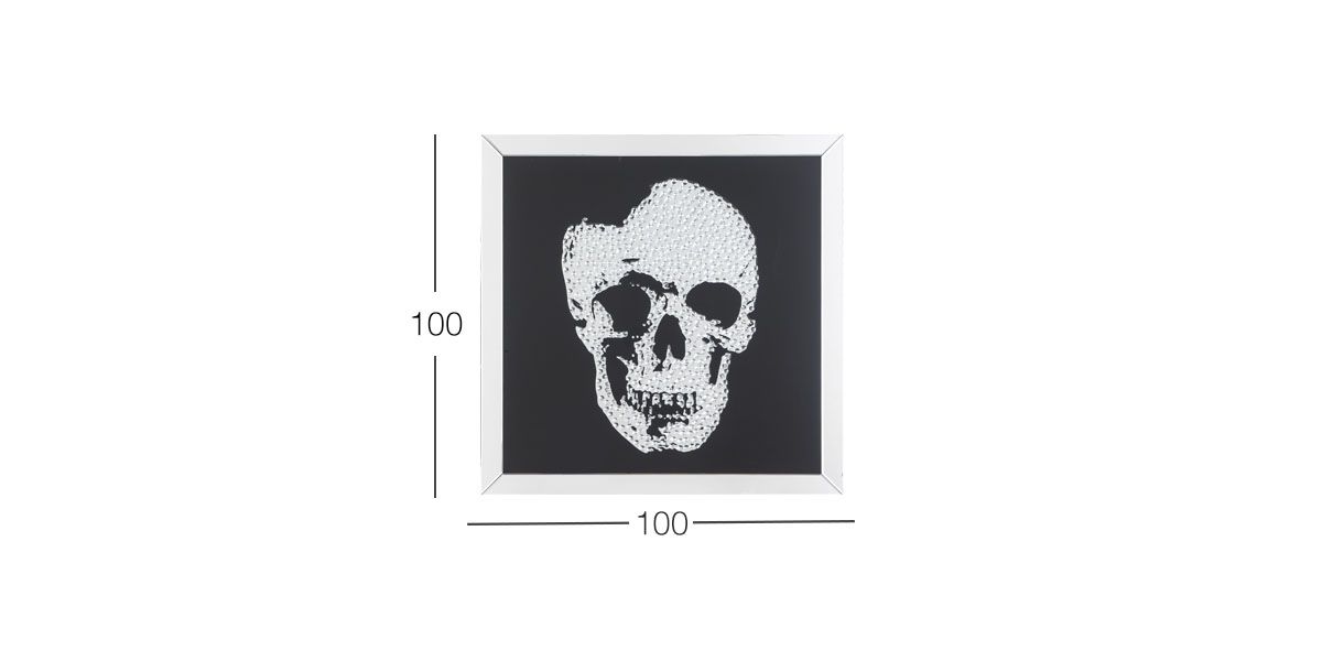 Cuadro Figura Calavera Cristal GD-9134Y