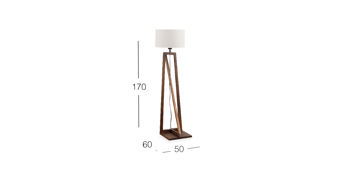 Lámpara Escuadra Beige Parota