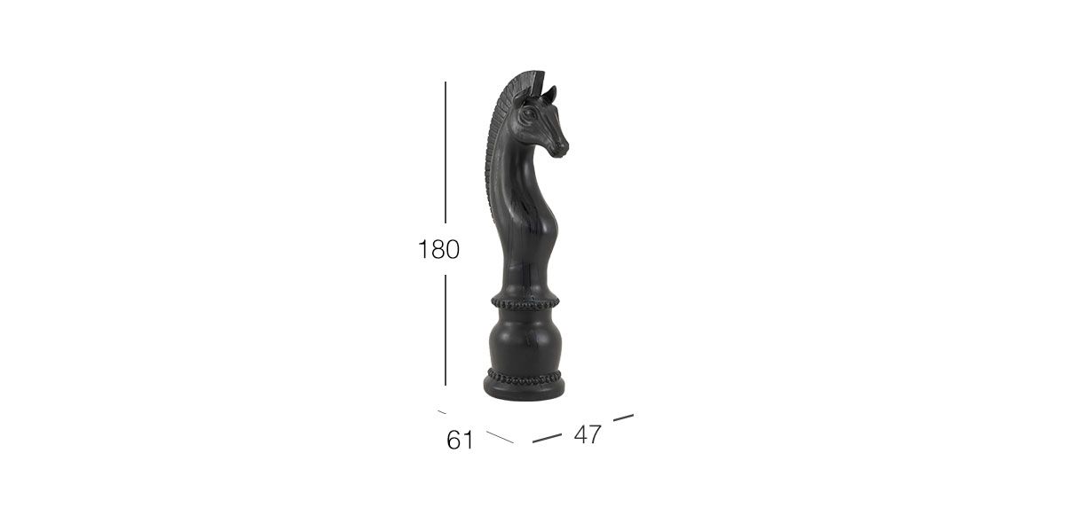 Escultura Caballo Ajedrez Negro
