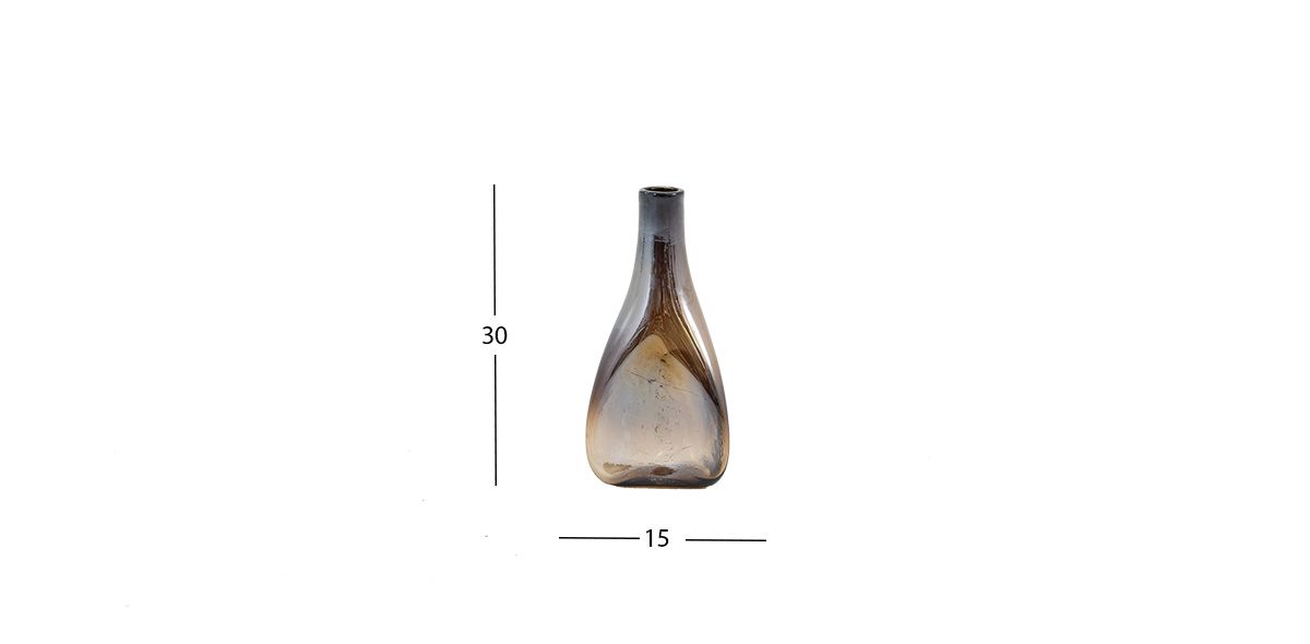 Jarrón Decorativo Triangular Cristal Zirconia Café Chico