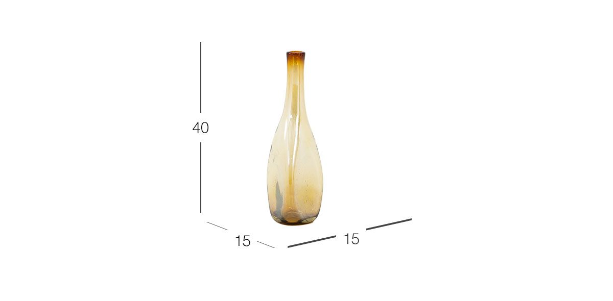 Jarrón Decorativo Triangular Cristal Zirconia Ambar Mediano