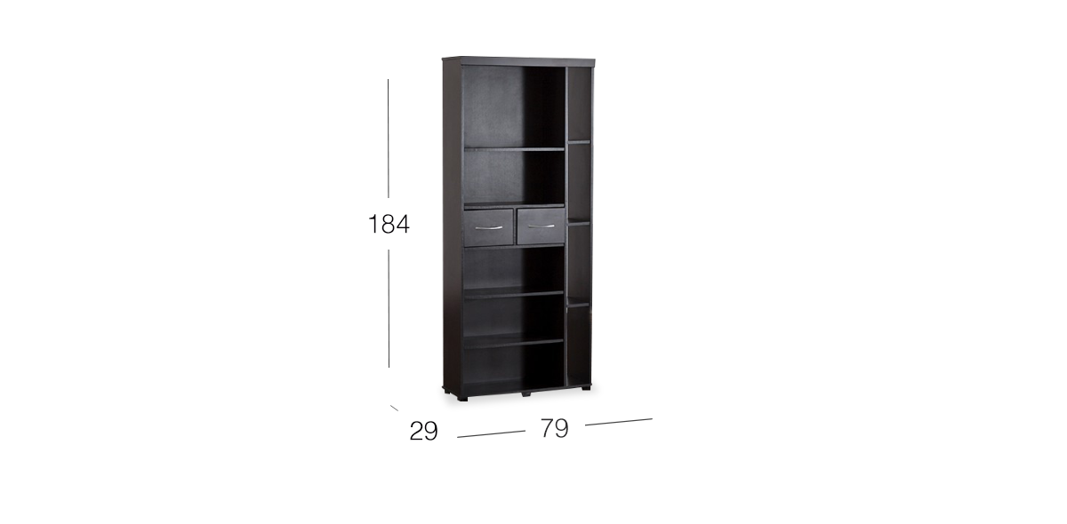Modulo Lateral 2 Cajones Juliana Chocolate