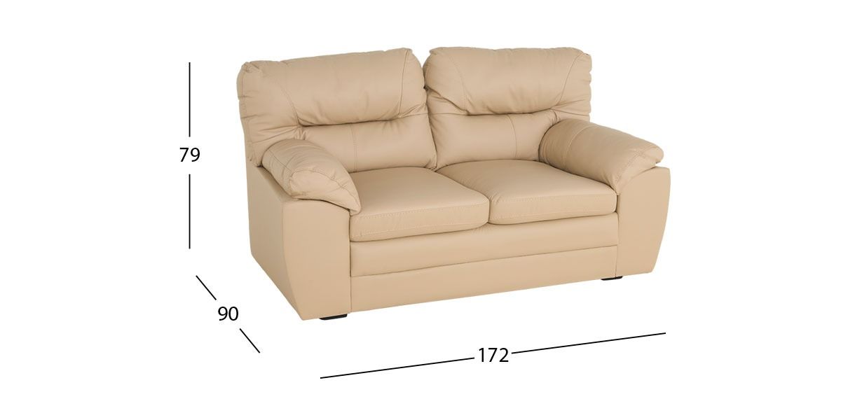 Sofá 2 Plazas Piel Pisa Beige