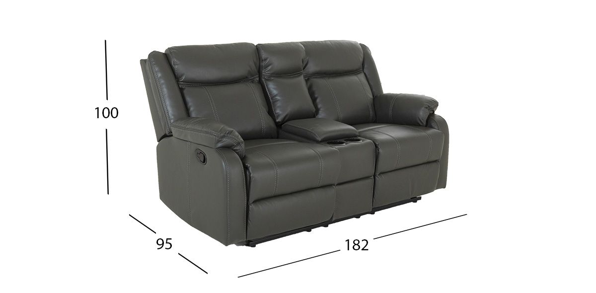 Sofá 2 Plazas Reclinable Wagner Gris