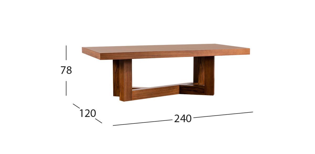 Mesa Comedor Rectangular Creta Tzalam 240 Cms