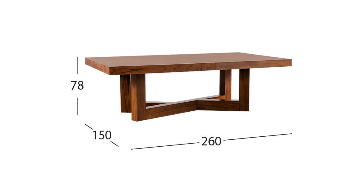 Mesa Comedor Rectangular Creta Tzalam 260 Cms