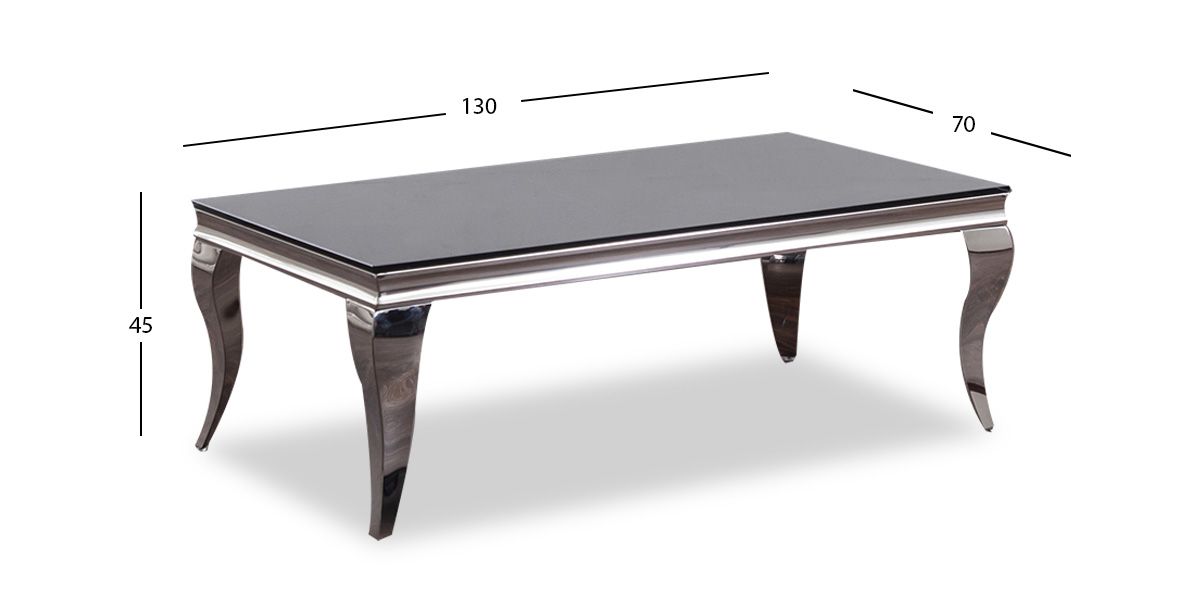 Mesa de Centro Rectangular Elenor Negro Cristal