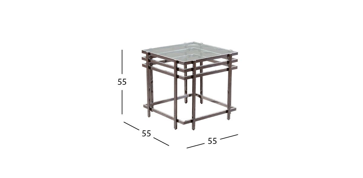 Mesa Lateral Cuadrada Ezra Plata