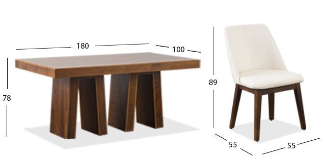 Comedor Odette PL Con Sillas Olaf Arena 7 Piezas