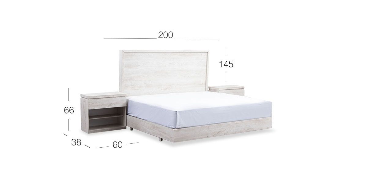 Recámara King Size Con Buros Junior Haiti 3 Piezas