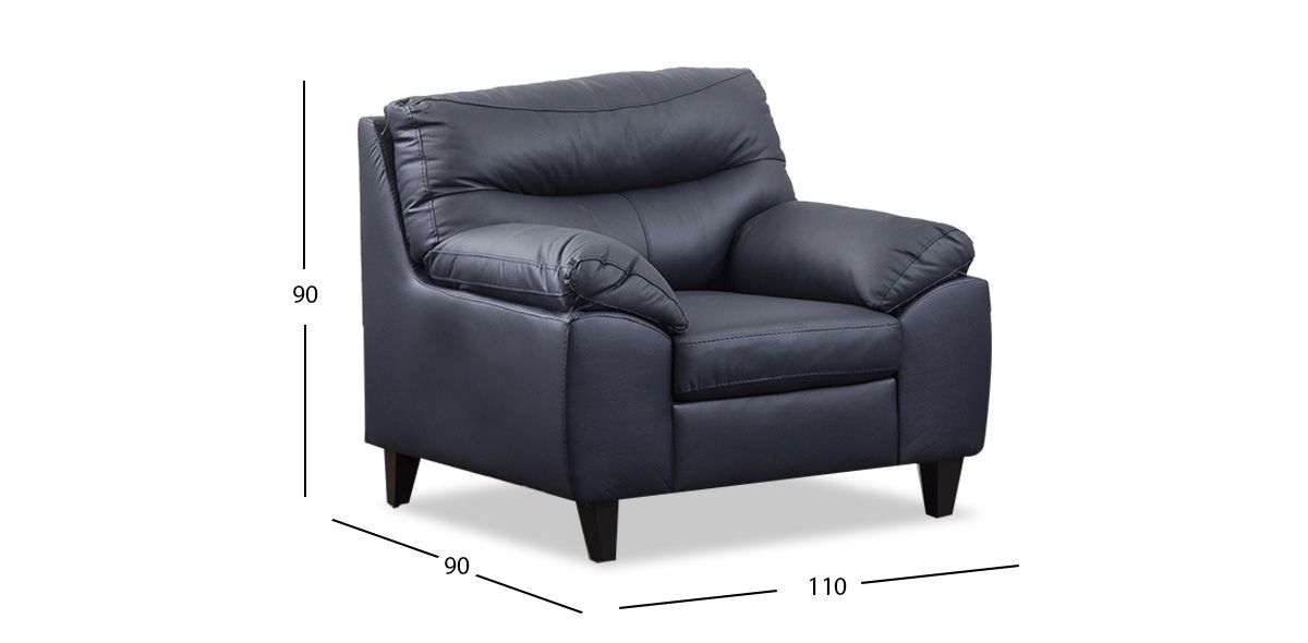 Sillón Piel Match Bolton  Azul
