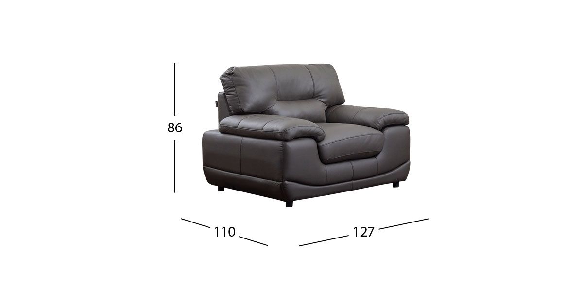 Sillón Piel Match Lazzio Galp Gris  (Boal)