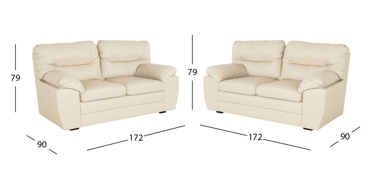 Sala Piel Pisa Blanco Hueso 2 Piezas