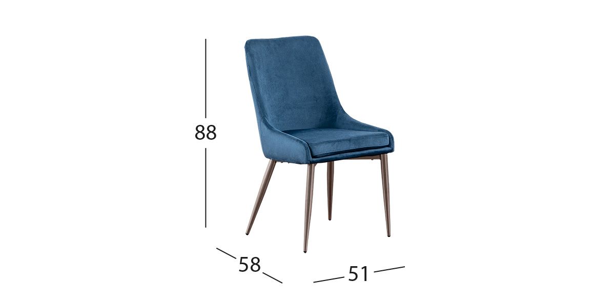 Silla Enkel II Azul Velvet
