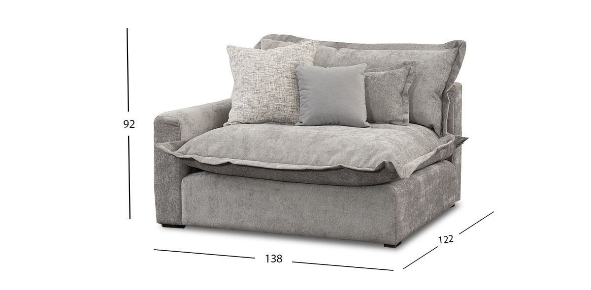 Sillón Con Brazo Izquierdo Mariel Gris