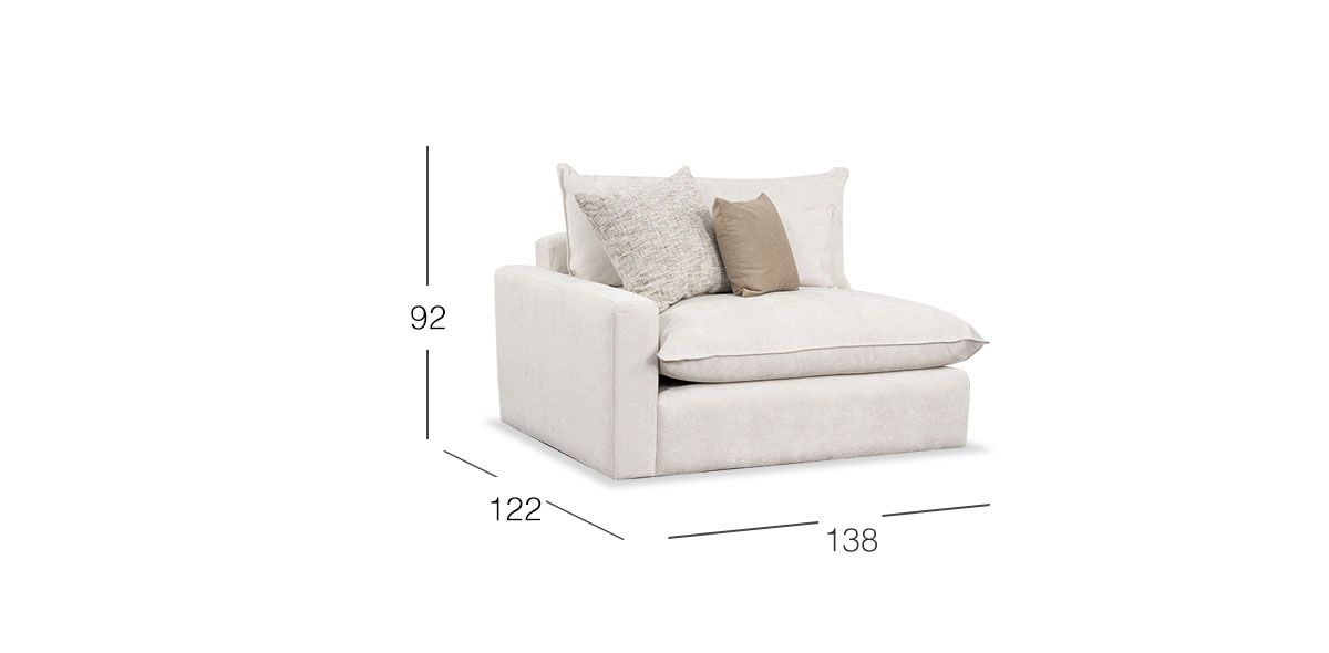 Sillón Brazo Izquierdo Macca Blanco