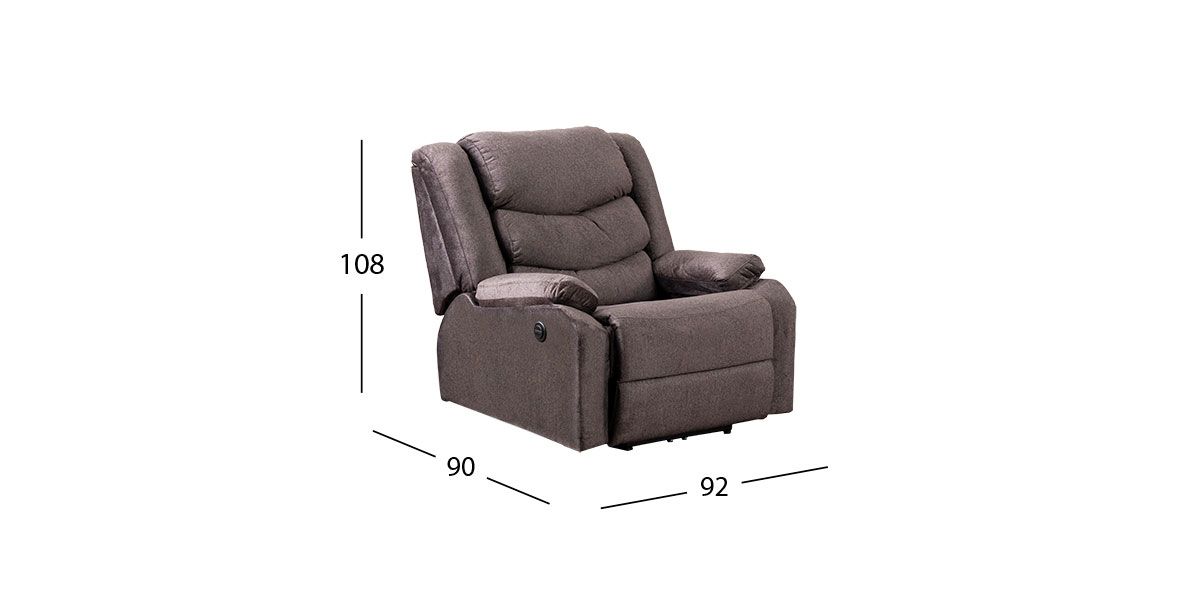 Sillón Reclinable Eléctrico Milán Gris