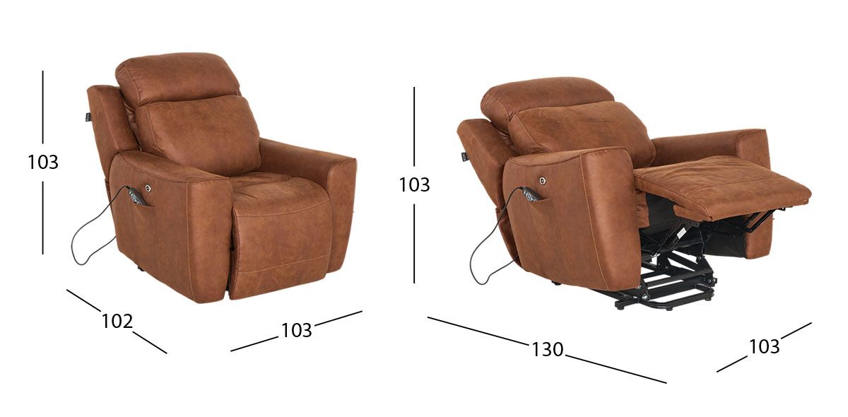 Sillón Reclinable Eléctrico Clovis Café Camel (Boal)
