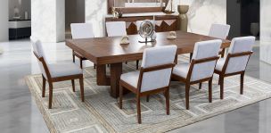 Comedor Rectangular Creta Con Sillas Blanco Winter 260 Cms