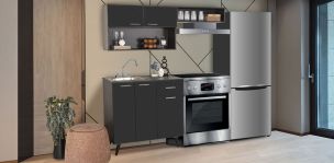 Cocina Con Tarja 180 Cm Sicilia Negro