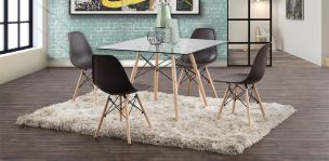 Comedor Cuadrado Atlas Con Sillas Chocolate