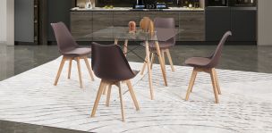 Comedor Cuadrado Atlas Con Sillas Arthus Café
