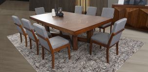 Comedor Rectangular Creta Con Sillas Gris Charcoal 260 Cms