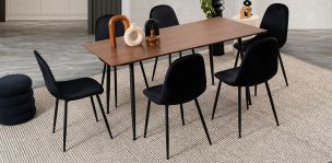 Comedor Con Extensión Camargo Negro 7 Piezas
