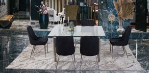 Comedor Cuadrado Enkel II Negro 7 Piezas