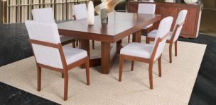 Comedor Rectangular Creta Con Sillas Blanco Winter 240 Cms