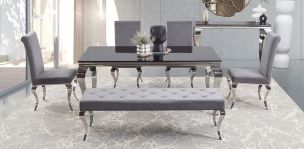 Comedor Rectangular Elenor Gris Cristal