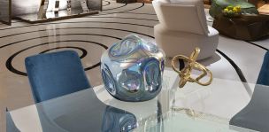 Esfera Decorativa Cristal Zirconia Azul Grande