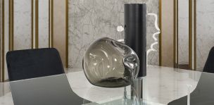 Esfera Decorativa Cristal Zirconia Gris Mediana