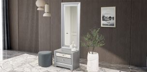 Espejo Vertical Con Cajón Perla Plus Gris