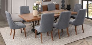 Comedor Rectangular 240 Cm Piastri Gris 7 Piezas
