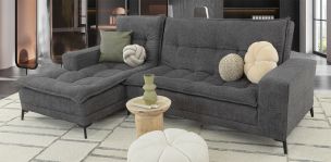 Sala En L Con Respaldo Abatible Izquierda Jennifer Gris Charcoal