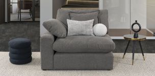 Sillón Con Brazo Izquierdo Romelly Gris