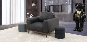 Sillón Piel Littio Negro