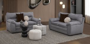 Sala Balam Gris Acero 2 Piezas