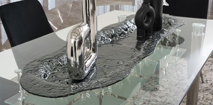 Bandeja Decorativa Cristal Zirconia Negro