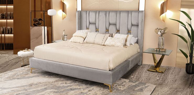 Cama King Size Gold Silver Oro