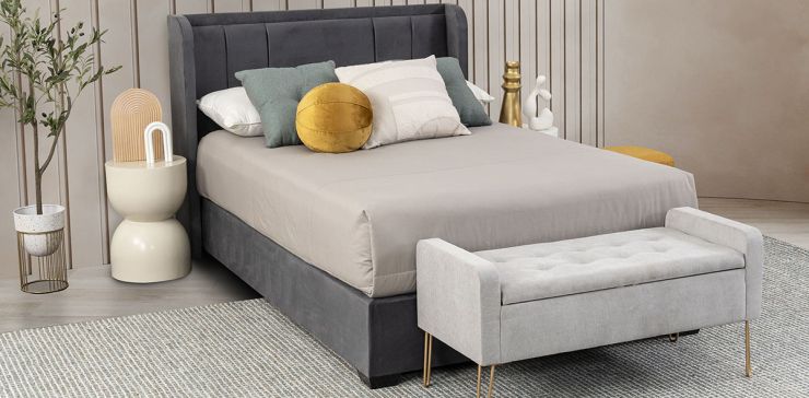 Cama Matrimonial Leonor Gris 