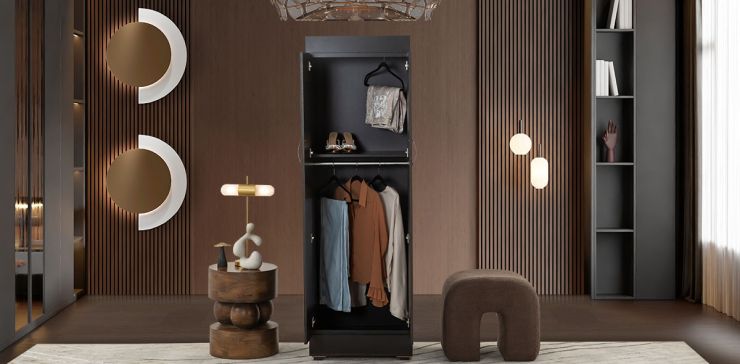 Closet Doble Colgador De Ropa Manhattan Café